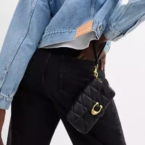 NWT ✅ COACH Tabby Crossbody Wristlet Pillow Quilting CP018 BLACK / GOLD ⭐ NWT - Picture 8 of 16